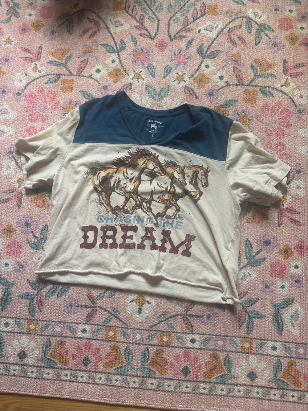Idyllwind Kids Horse Graphic Tee - Cream & Blue